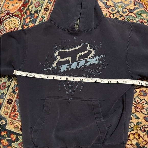 ⭐️3for10⭐️ VINTAGE FOX racing Youth M Boys Hoodie Navy Logo Graphic Embroidered - Picture 7 of 14